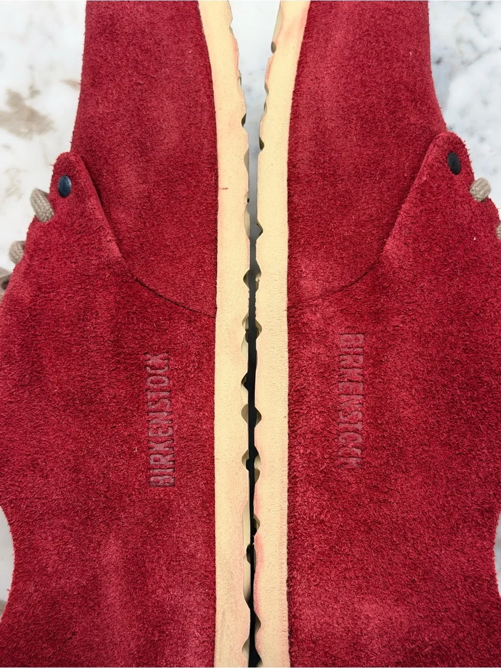 Birkenstock Red Suede Lace-Up Casual Shoes Low Sneakers Size EU 39